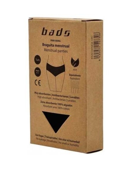 Braguita Menstrual Negra Con Costura Talla L. de Bads