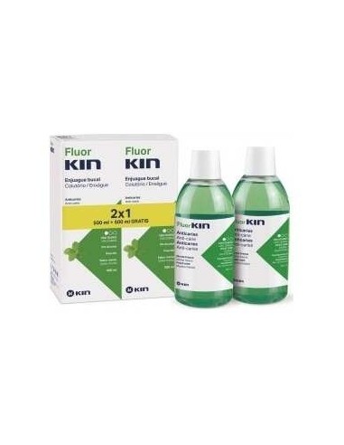 Fluor Kin Pack 2X1 Enjuage Anticaries 500Ml. de Kin