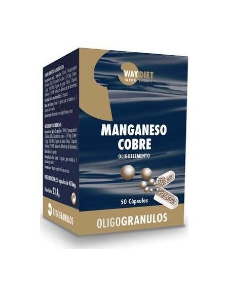 Manganeso-Cobre Oligogranulos 50Caps. de Waydiet Natural Products