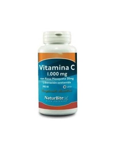 Vitamina C1000mg con Rosa Mosqueta 20mg, 60 Tabl. de NaturBite