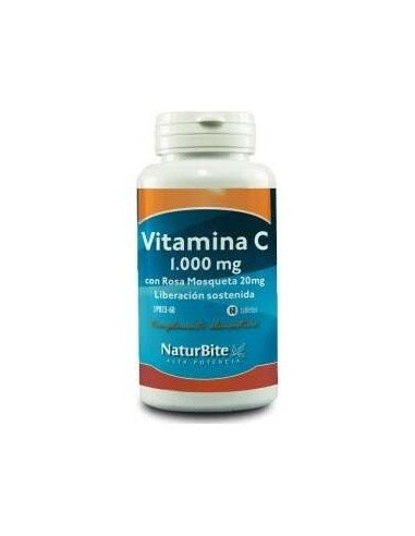 Vitamina C1000mg con Rosa Mosqueta 20mg, 60 Tabl. de NaturBite