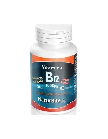 Vitamina B12 Cianocobalamina 1000µg 120Comp.Mast. de Naturbite