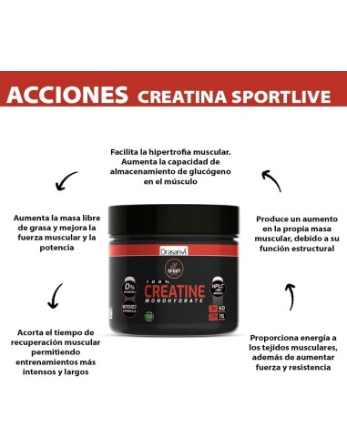Creatina Monohidrato 300Gr. Sport Live de Drasanvi