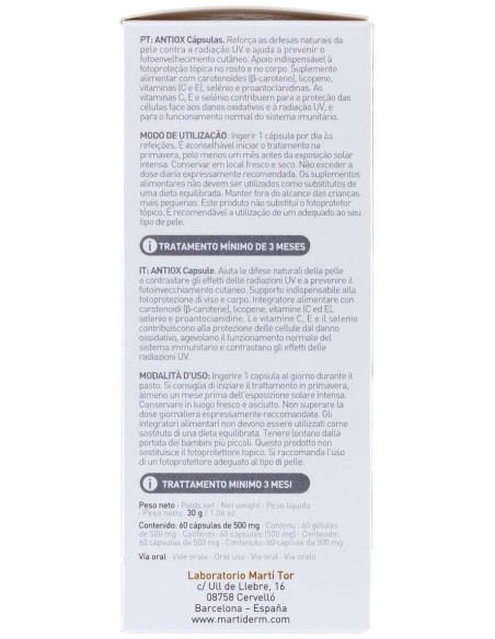 Martiderm Pigment Zero Antiox 60 Caps de Martiderm