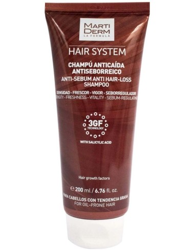 Hair System 3Gf Champu Anticaida/Seborreico 200Ml de Martiderm