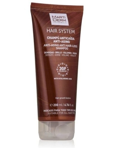Hair System 3Gf Champu Anticaida Antiaging 200Ml de Martiderm