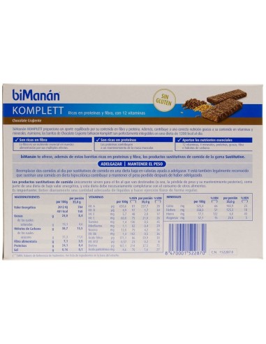 Barritas Komplett Choco Crujiente 8Ud. de Bimanan