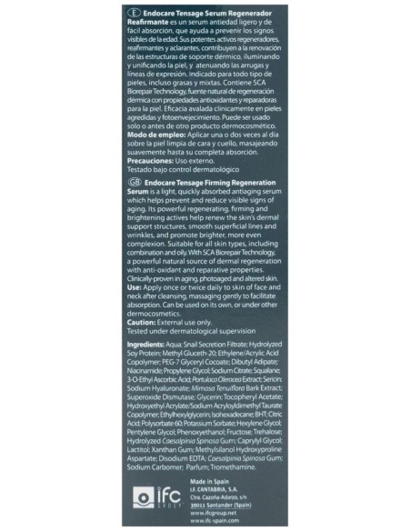 Endocare Tensage Serum Reafirmante Facial 30Ml. de Endocare