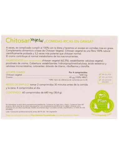Chitosan Vegetal 60 comp de Eladiet