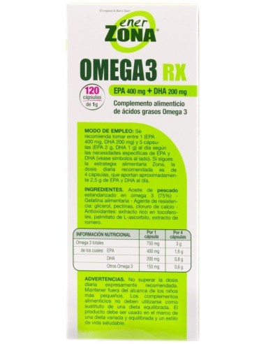 Enerzona Omega 3 Rx 1 Gr 120 Caps de Enerzona