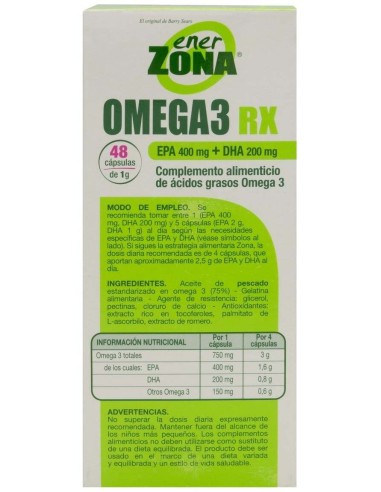 Enerzona Omega 3 Rx 1 Gr 48 Caps de Enerzona