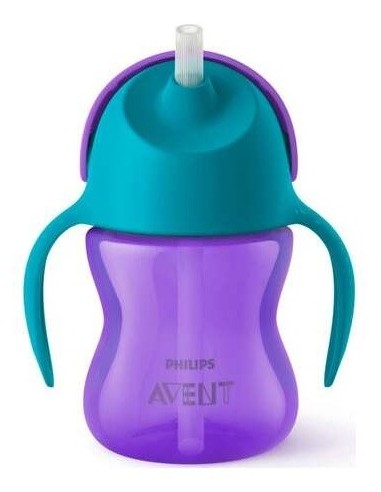Vaso Pajita Y Asas Morado 210Ml +6Meses Scf796/02 de Avent