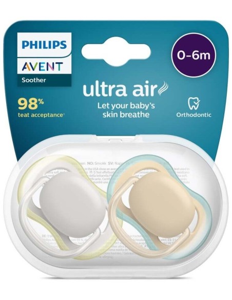Chupete Ultra Air 0-6Meses Neutro 2Uds. Scf085/15 de Avent