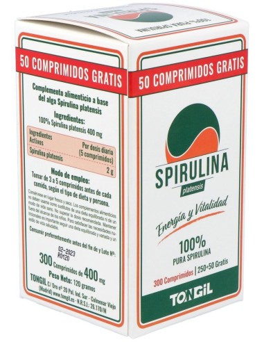 Pack 3X2 Spirulina Tongil 300 Comprimidos - Vitalidad Natural