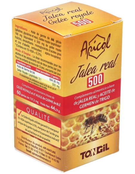 Pack 3x2 Jalea Real Apicol 500g + 60 Perlas Tongil