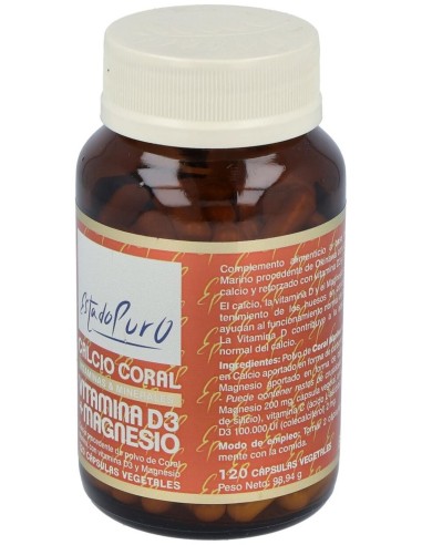 Pack 4X3 Calcio Coral+Vit D3+Mg 120Cap. Estado Pu de Tongil