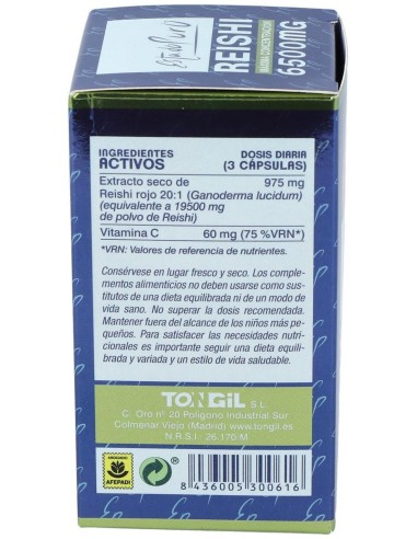 Pack 4X3 Reishi 6500Mg. 60Cap. Estado Puro de Tongil