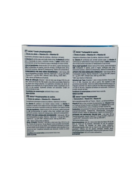 Sucal (Fosfopéptidos De Caseína+Calcio Citrato+D3+K2) 20 Sticks de Natysal