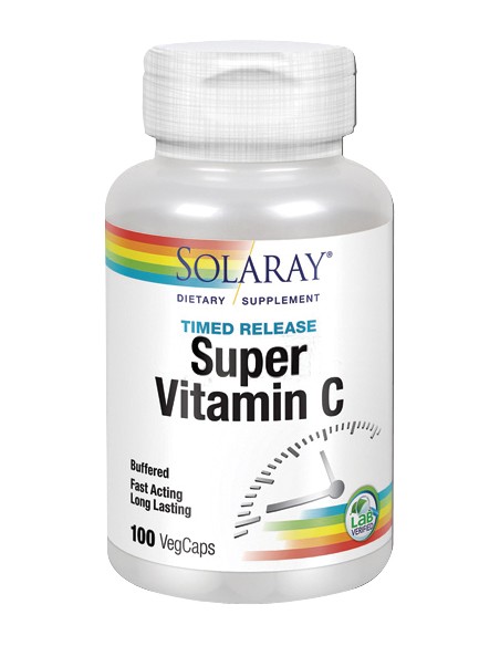 Super Vitamin  C - 100 Vegcaps Accion Retardada de Solaray