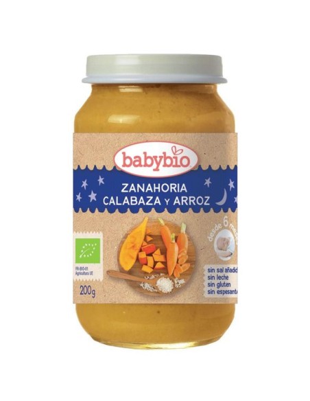 Babybio Buenas Noches Zanahoria-Calabaza-Arroz 200 g de Baby Bio