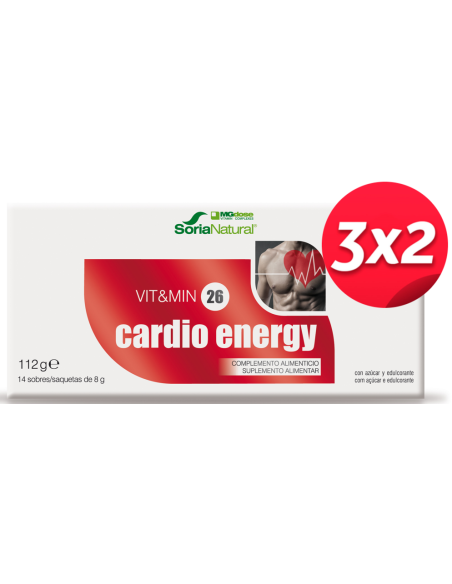 Pack 3X2 Cardio Energy 8 G 14 Sobres de Suplementos Mgdose