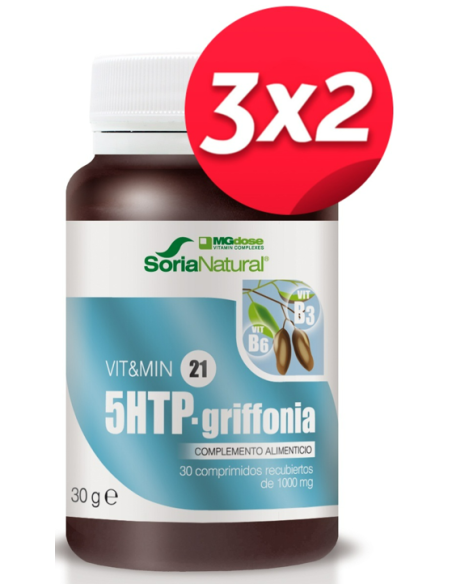 Pack 3X2 Griffonia+B3+B6 1000 Mg 30 Comp de Suplementos Mgdose