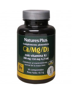 Calcio Magnesio D3 Con Vitamina K2  30 Comp De Natures Plus