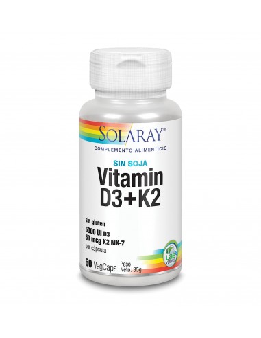 Vitamina D3 & K2 (Mk7) 60 Vcaps 5000 Ui De Solaray