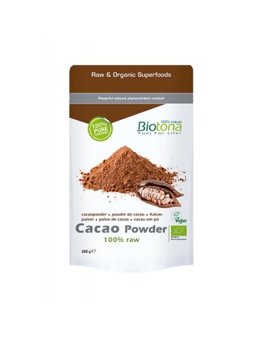 Cacao Crudo En Polvo 200 G De Biotona