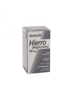 Hierro Bisglycinate Iron+Vit.C 30Comp Health Aid de Health A