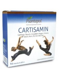 Cartisamin (Extr Molecular Cartilago Tiburón, Noni, Ulmaria, Sauce, Casis, Dl-Fenilalanina)  14 amp. Plantapol