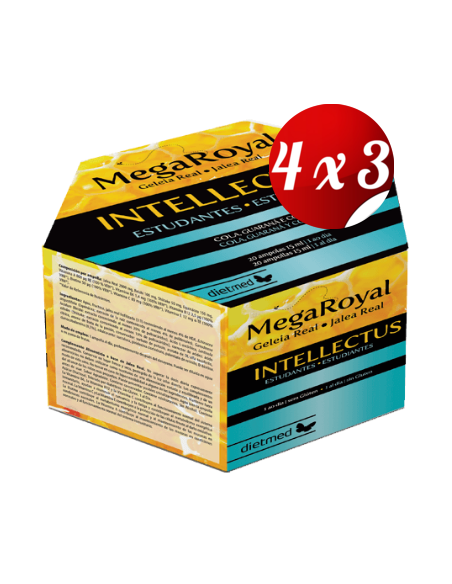 Pack 4x3 uds Megaroyal Intellectus  20 X 15 Ml Ampollas De Dietmed
