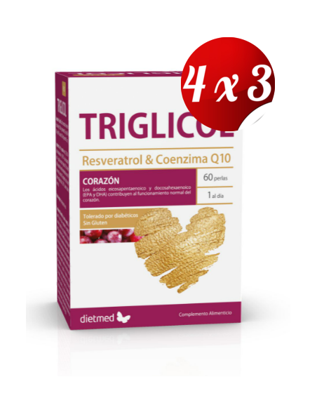 Pack 4x3 uds Triglicol Plus  60 Capsulas De Dietmed
