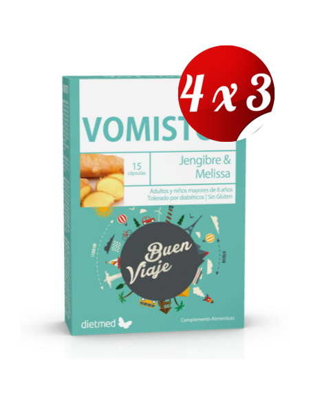 Pack 4x3 uds Vomistop  15 Capsulas De Dietmed