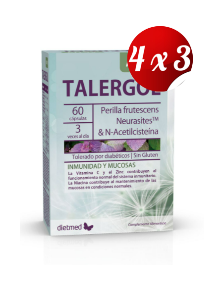 Pack 4x3 uds Talergol Activ  60 Capsulas De Dietmed