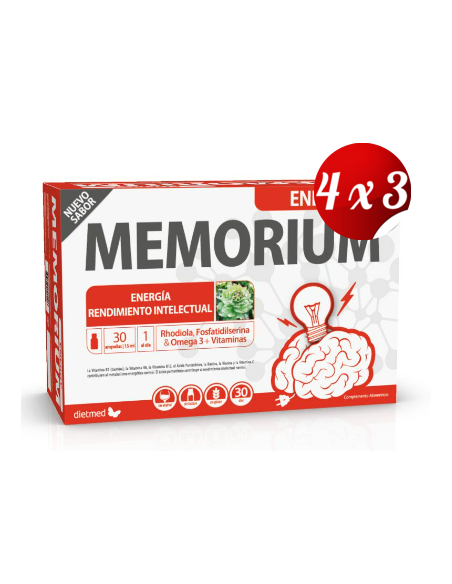 Pack 4x3 uds Memorium Energy  30 X 15 Ml Ampollas De Dietmed