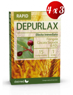 Pack 4x3 uds Depurlax  15 Comprimidos De Dietmed