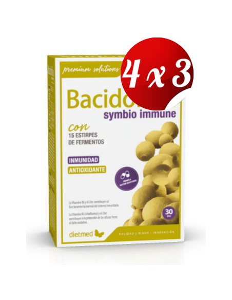 Pack 4x3 uds Bacidofilus Ilus Symbio Immune 30 Capsulas De Dietmed