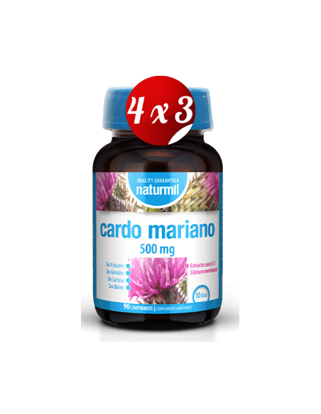 Pack 4x3 uds Cardo Mariano 500 Mg  90 Comprimidos De Dietmed