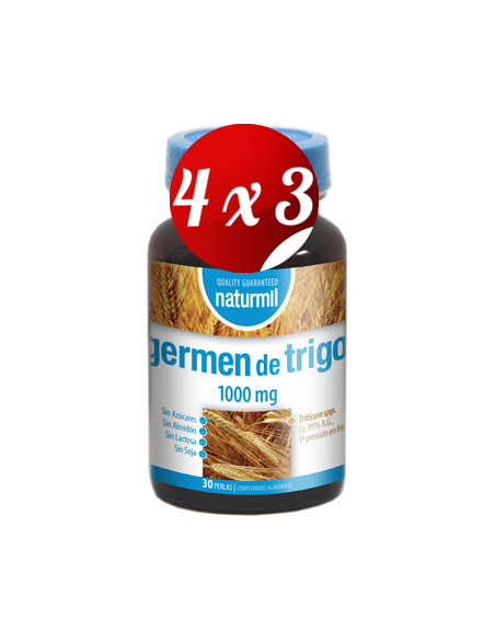 Pack 4x3 uds Germen De Trigo 1000 Mg Perlas 30 Capsulas De Dietmed