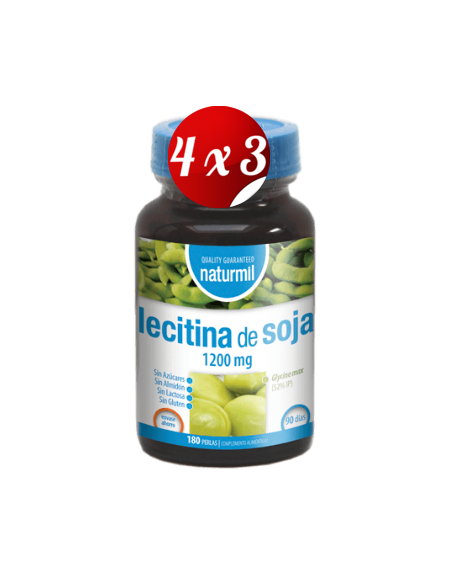 Pack 4x3 uds Lecitina De Soja 1200 Mg Perlas 180 Capsulas De Dietmed