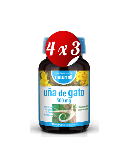 Pack 4x3 uds Uña De Gato 500 Mg  90 Capsulas De Dietmed