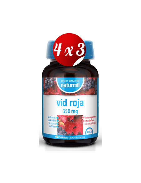 Pack 4x3 uds Vid Roja 350 Mg  60 Comprimidos De Dietmed