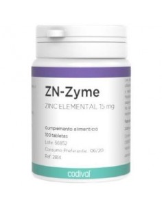 Zn-Zyme 15Miligramos 100 Comprimidos Codival