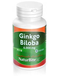 Ginkgo Biloba 6000Miligramos 60 Comprimidos Naturbite