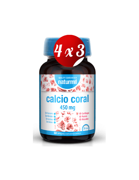 Pack 4x3 uds Calcio Coral 450 Mg  60 Capsulas De Dietmed