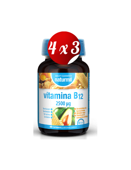 Pack 4x3 uds Vitamina B12 2500 µg  60 Comprimidos De Dietmed