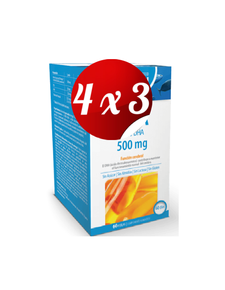 Pack 4x3 uds Dha 500 Mg  Perlas  60 Capsulas De Dietmed