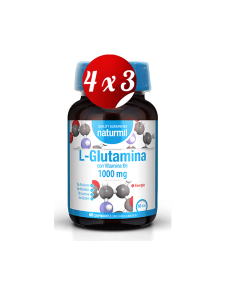 Pack 4x3 uds L-Glutamina  60 Comprimidos De Dietmed