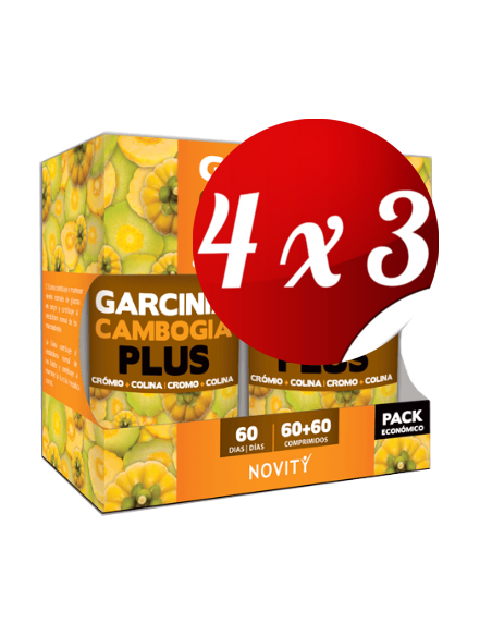 Pack 4x3 uds Garcínia Cambogia Plus Pack Económico  60+60 Comprimidos De Dietmed